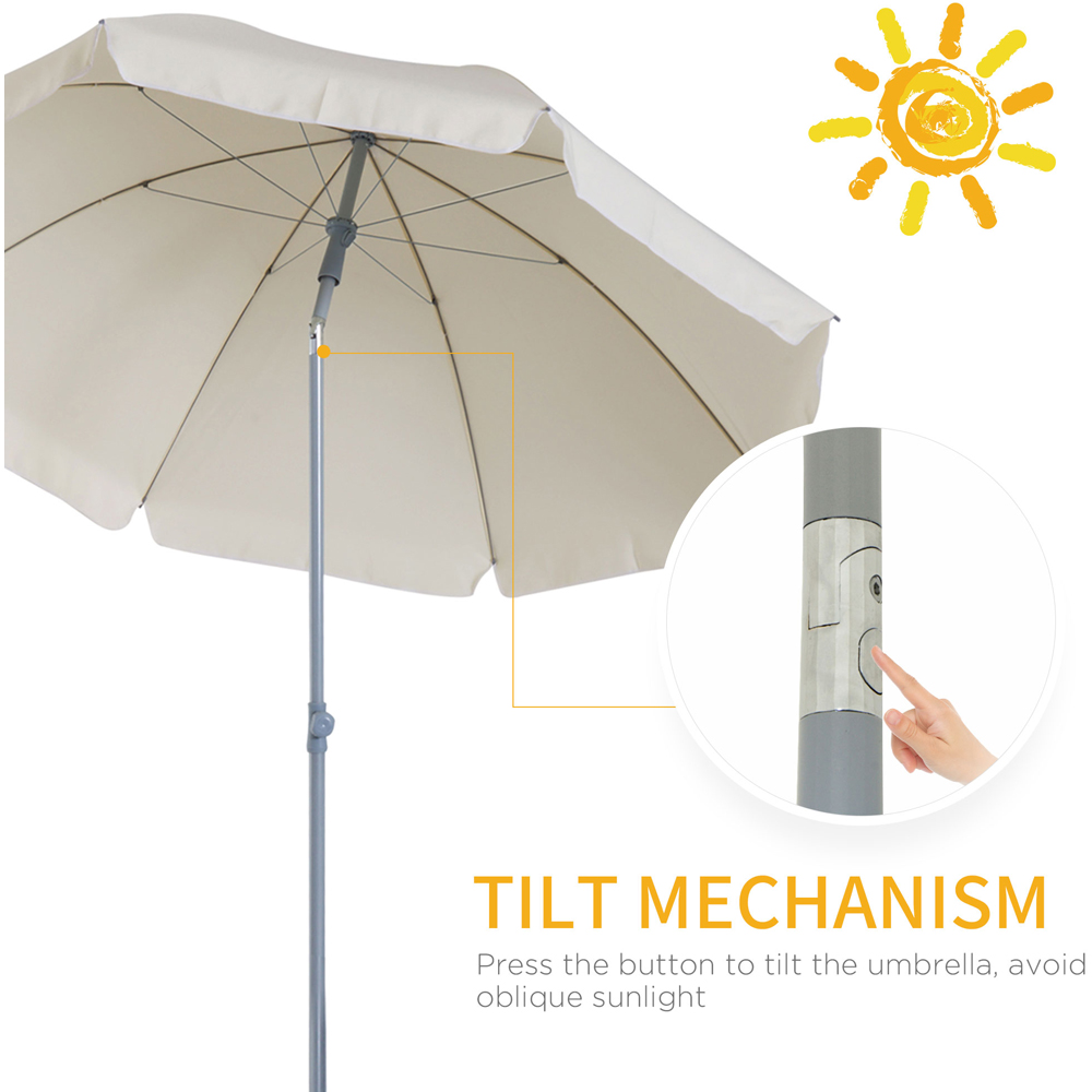 Outsunny Cream White Tilting Parasol 2.2m Image 4