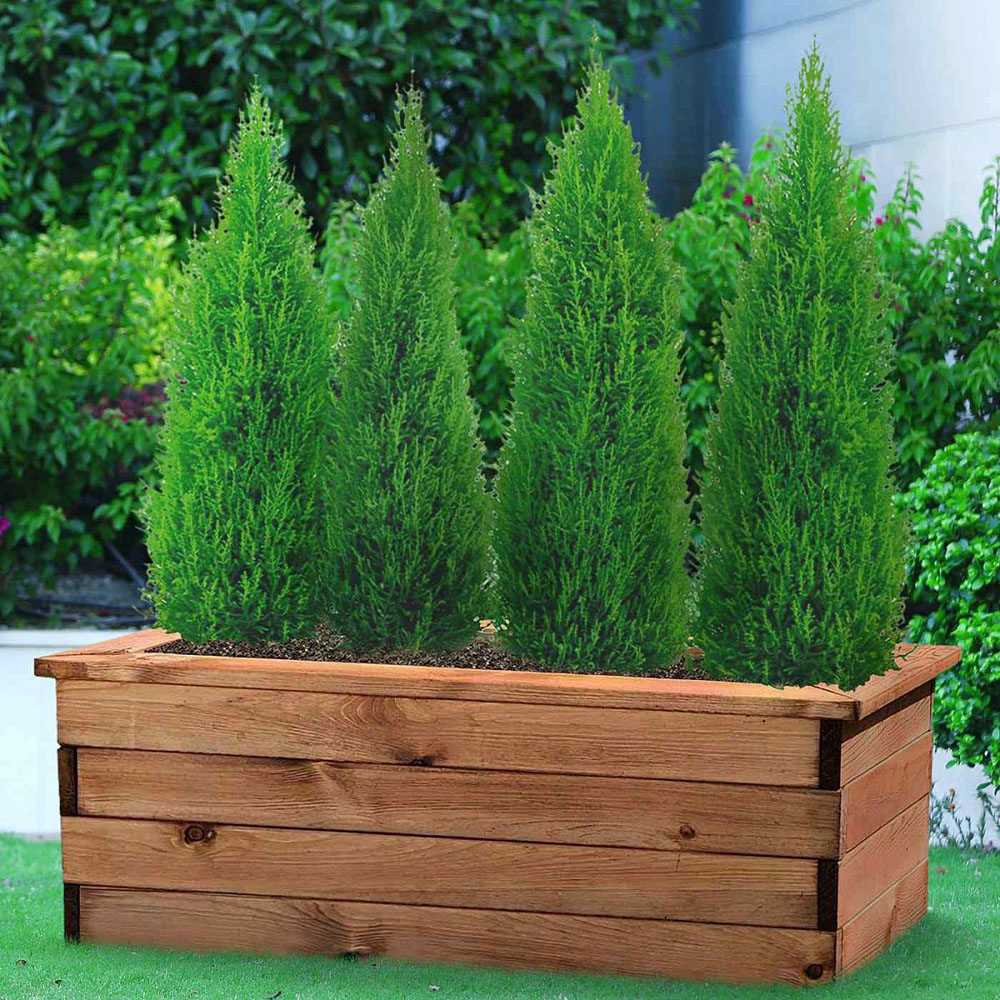 Lechuza Hortico Brown Trough Wooden Planter 31.5cm Image 4