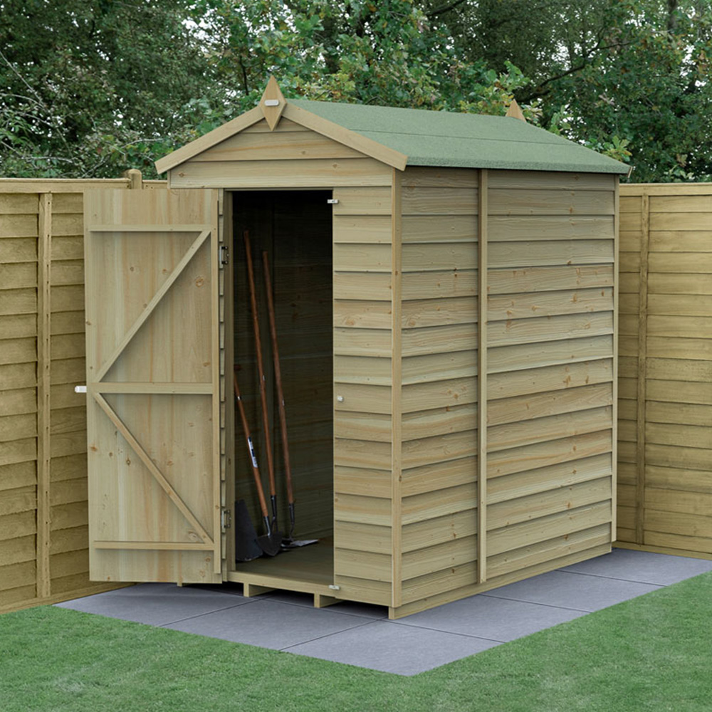 Forest Garden 4LIFE 4 x 6ft Single Door Apex Shed Image 2