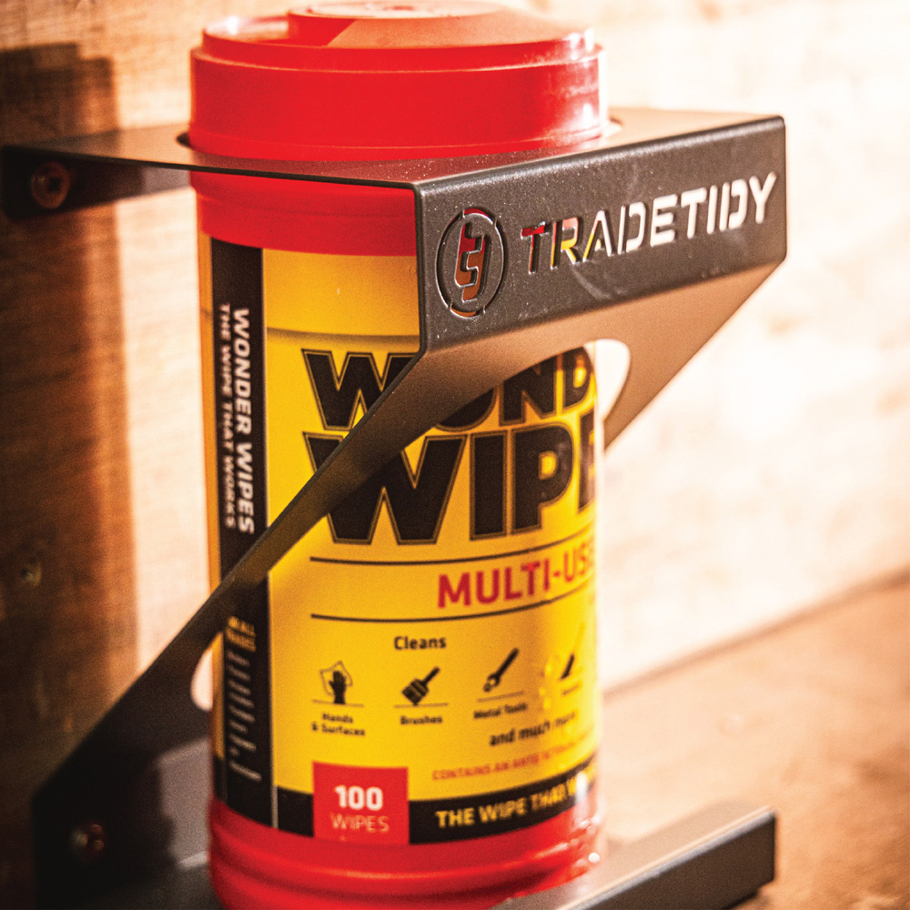 TradeTidy 3 Piece Black Silicone Tube Spray Can and Tub Wipes Holder Set Image 2