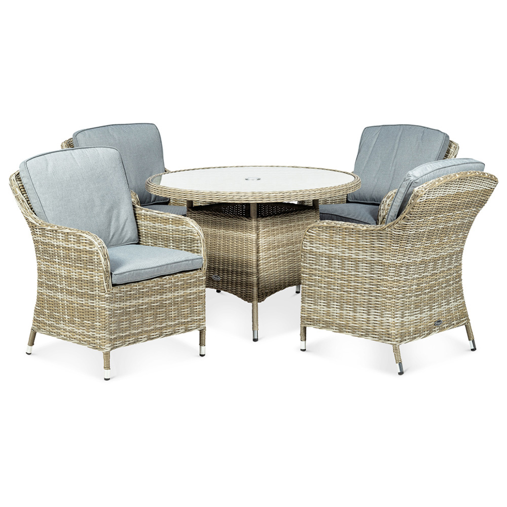 Royalcraft Wentworth Rattan 4 Seater Round Imperial Dining Set Image 2