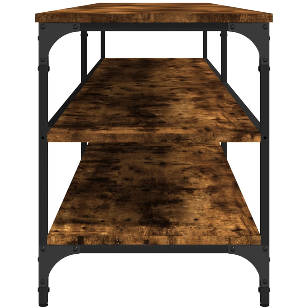 vidaXL 2 Shelf Smoked Oak Industrial Style TV Cabinet Image 6