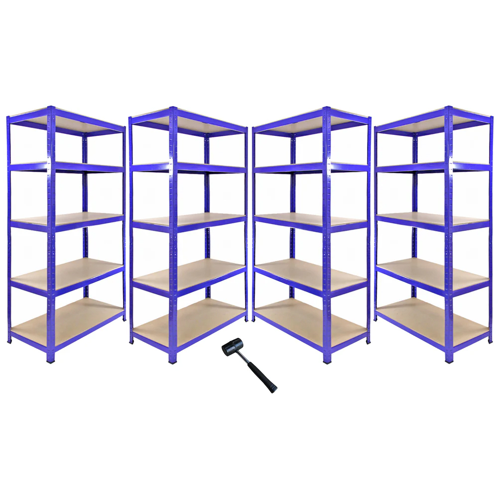 Monster Racking T-Rax Corner Shelving Unit and Set of 4 Blue Garage Storage Bays 90cm Image 2