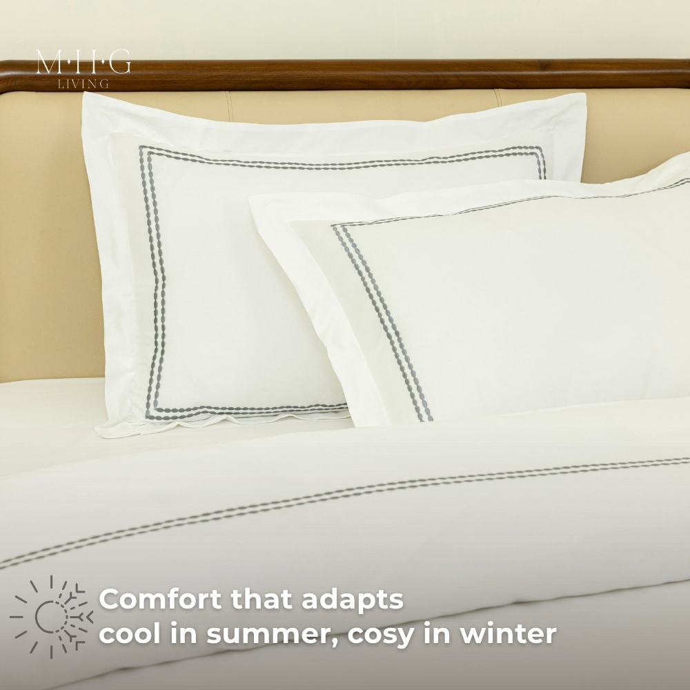MHG Living King Size Kensington Grey 200 Thread Count Duvet Cover Set Image 8