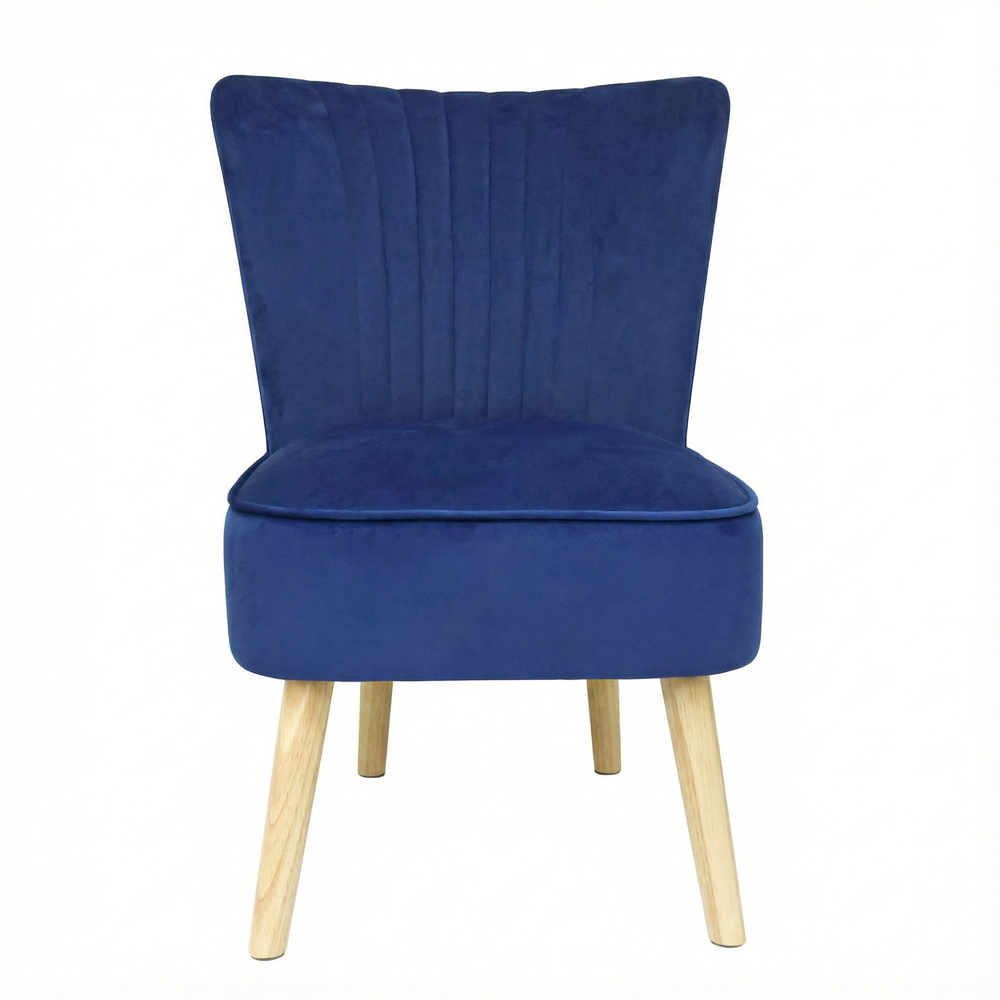 Alivio Blue Velvet Upholstered Modern Accent Chair Image 2