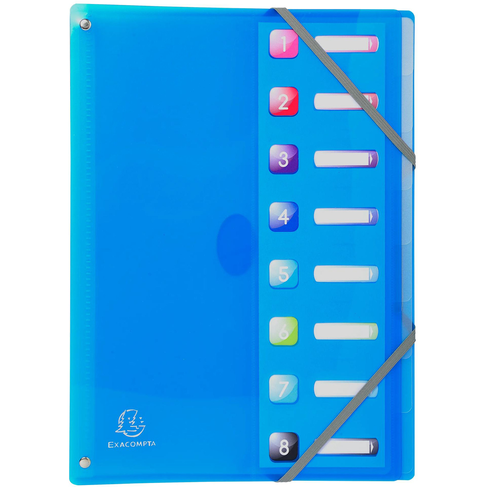 Exacompta Iderama Assorted Colours 8 Sections PP A4 Expanding Multi Part File 8 Pack Image 3