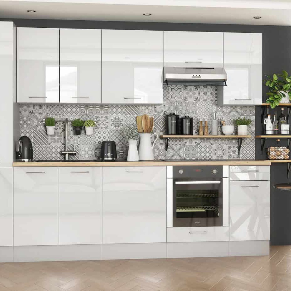 Impact Furniture Ella White High Gloss Kitchen Oven Housing Unit 600mm Image 4