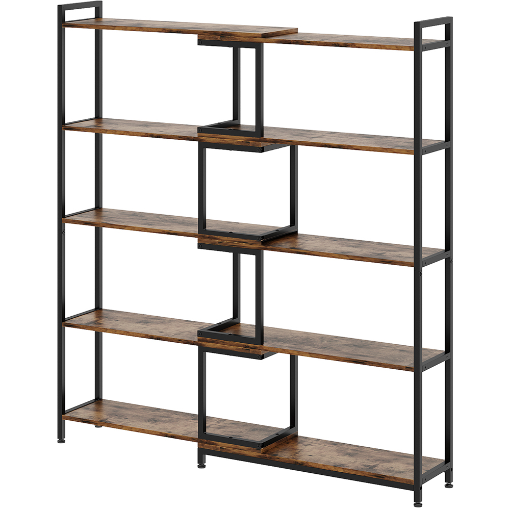 Living and Home 5 Shelf Black Frame Foldable and Rotatable Display Rack Image 2