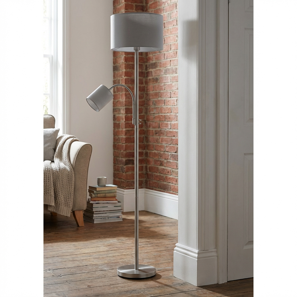 Serena 2 Light Floor Lamp - Grey Image 4