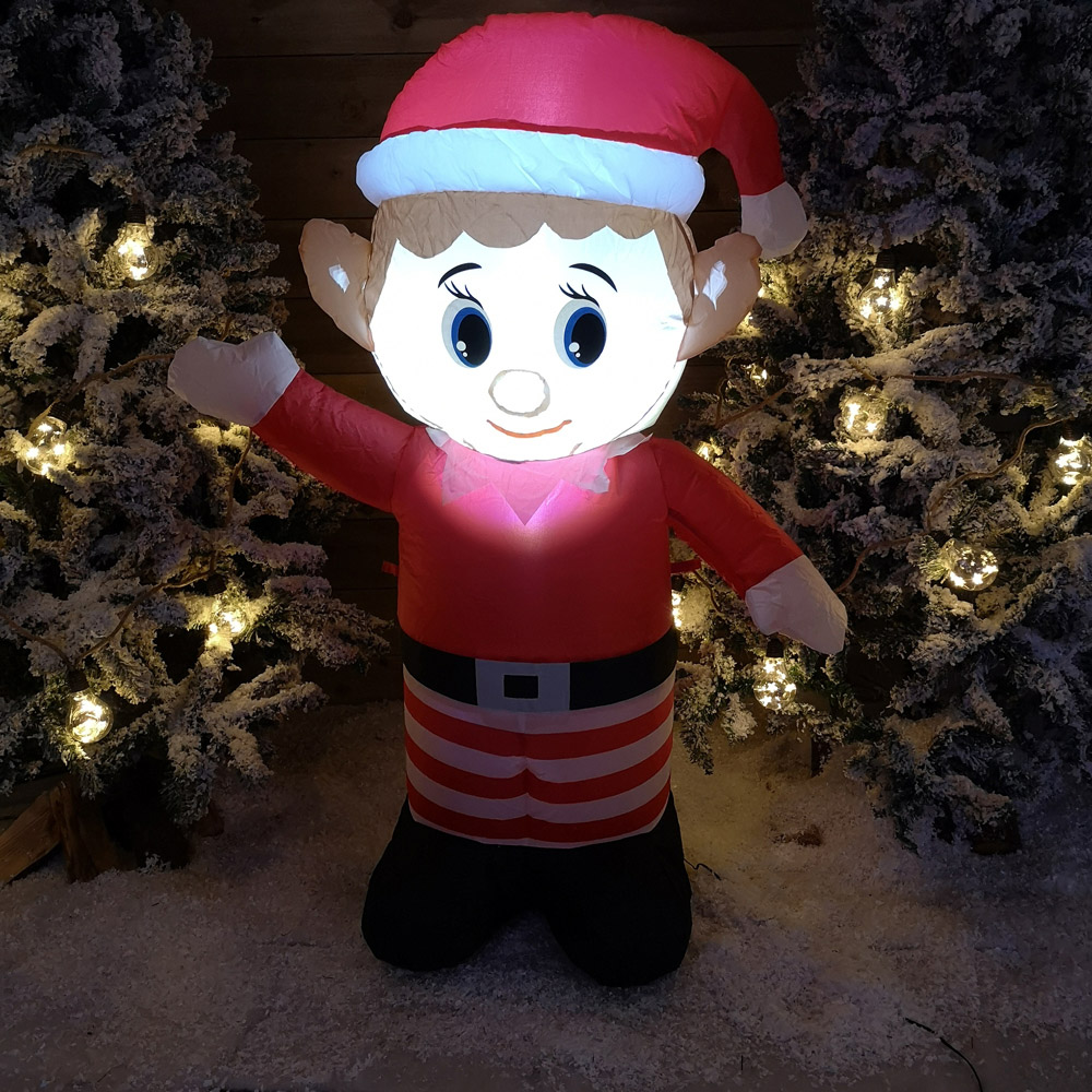 Samuel Alexander Elf Light Up Inflatable Christmas Decoration 4ft Image 5