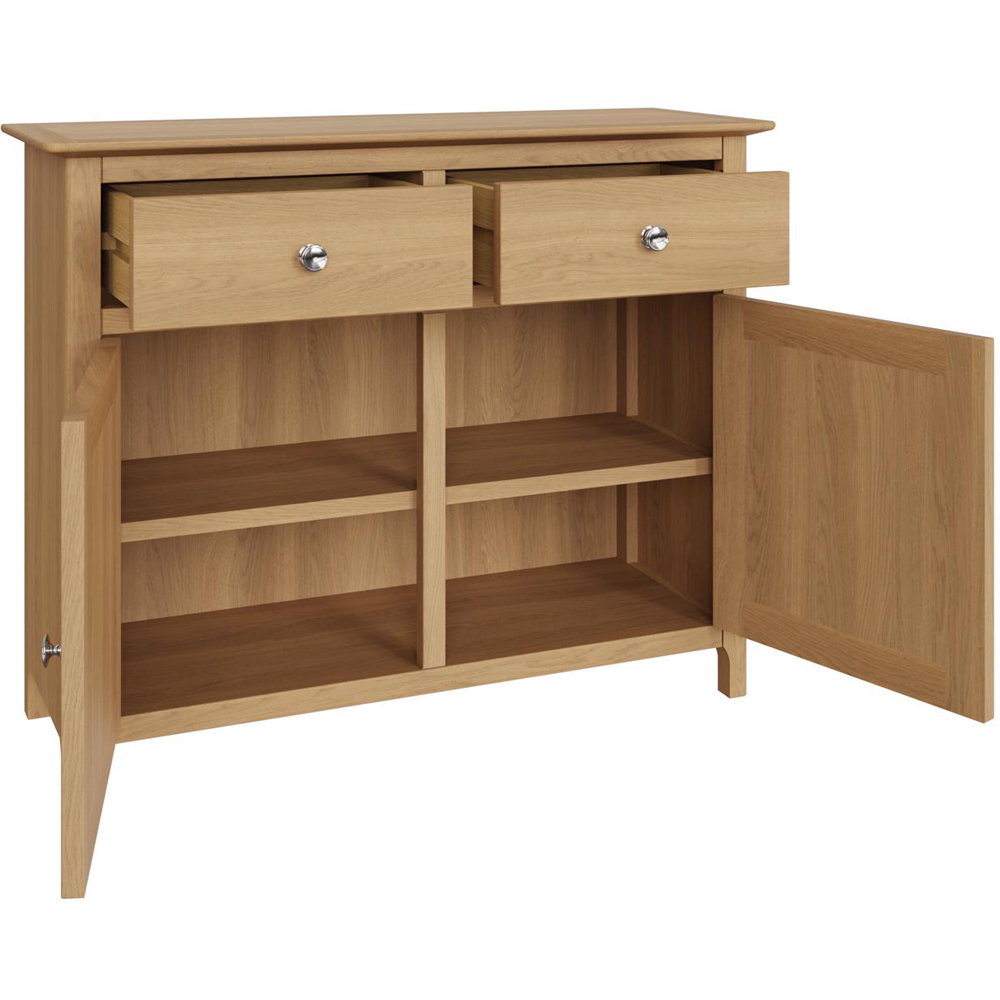 FWStyle Taberno 2 Drawer 2 Door Natural Lacquered Oak Sideboard Image 4