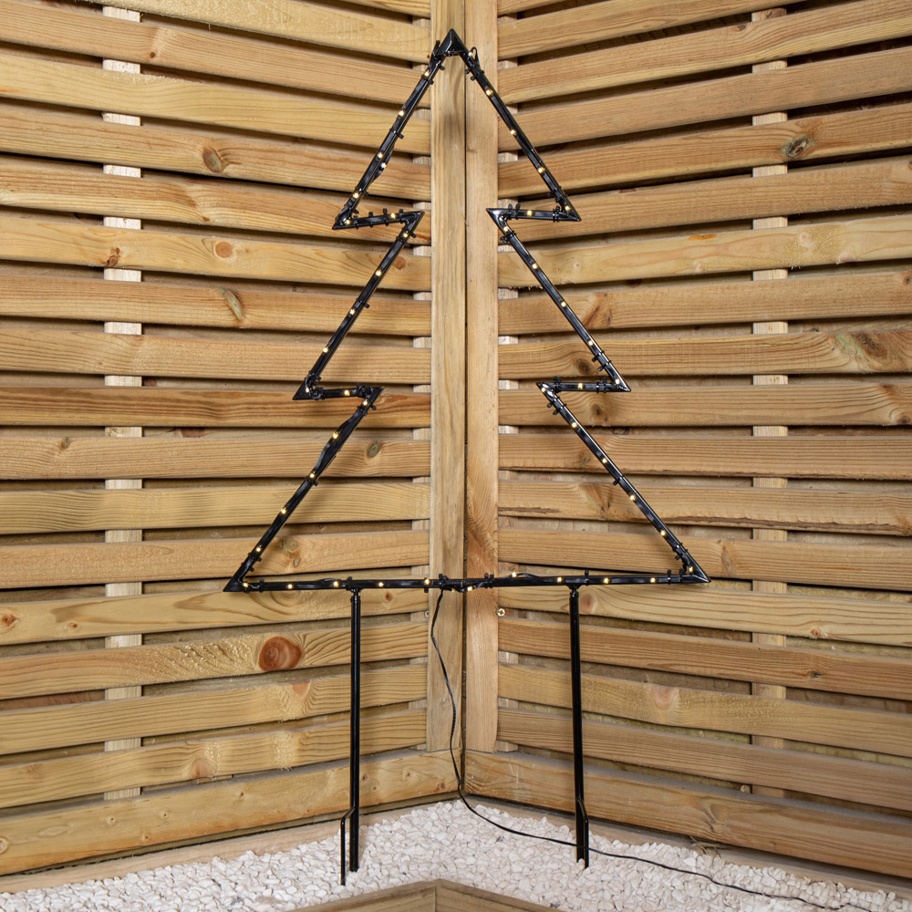 Samuel Alexander 90 Warm White LED Dewdrop Metal Christmas Tree Garden Stake Image 5