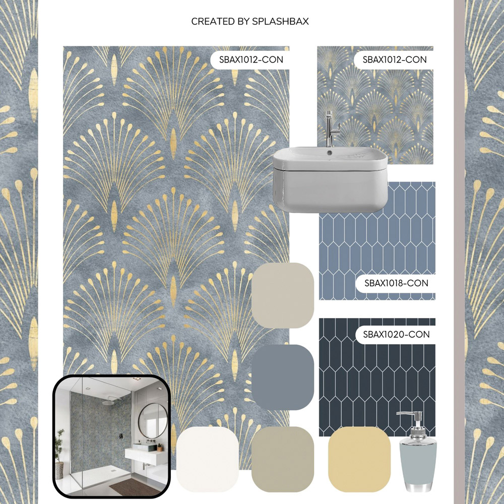 Splashbax Premium Artisan Art Deco Peacock Di Bond Shower Panel 2400 x 900mm Image 6