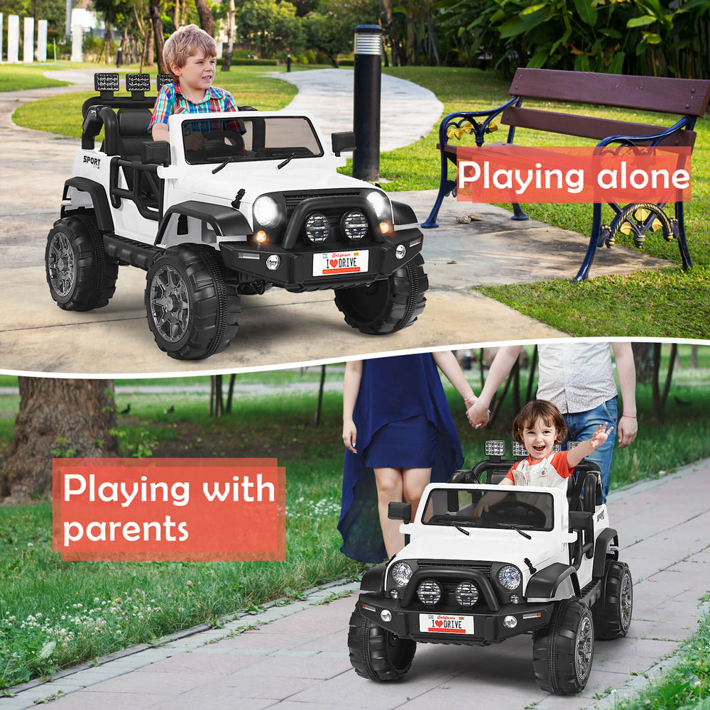 Costway White Electric Kids Ride On Truck with Remote Control 12V Image 7