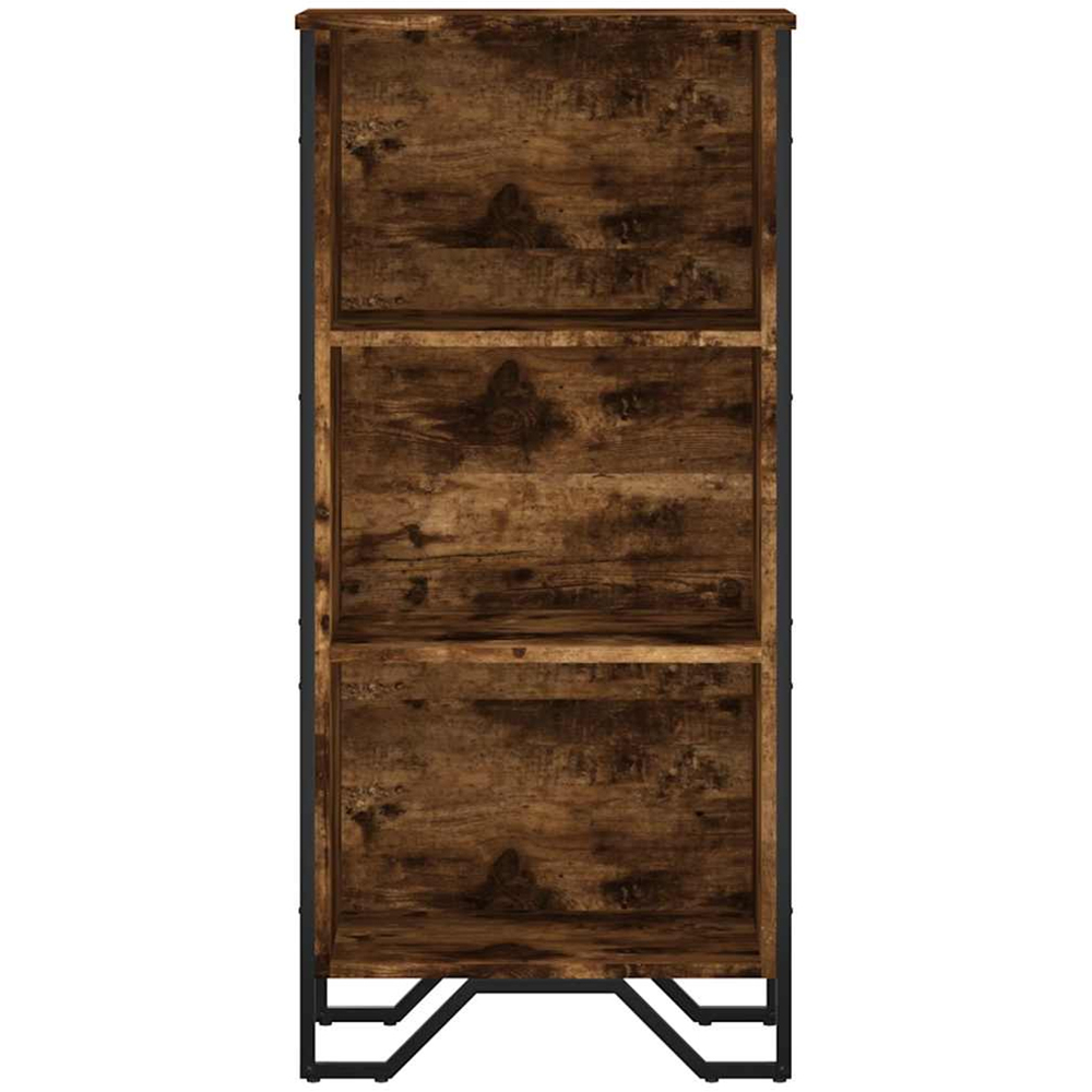 vidaXL 3 Shelf Smoked Oak Bookcase Image 4