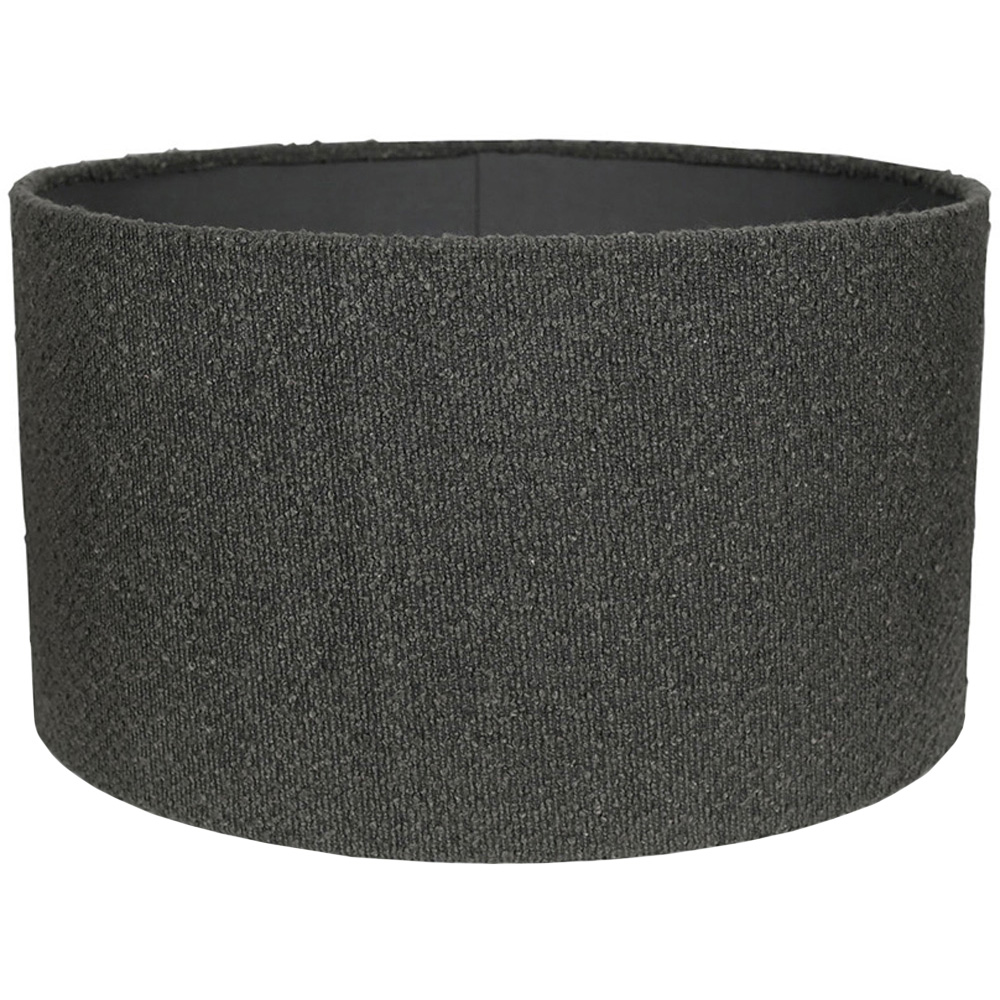 ValueLights Reni Charcoal Boucle Ceiling Drum Lamp Shade Medium Image 1