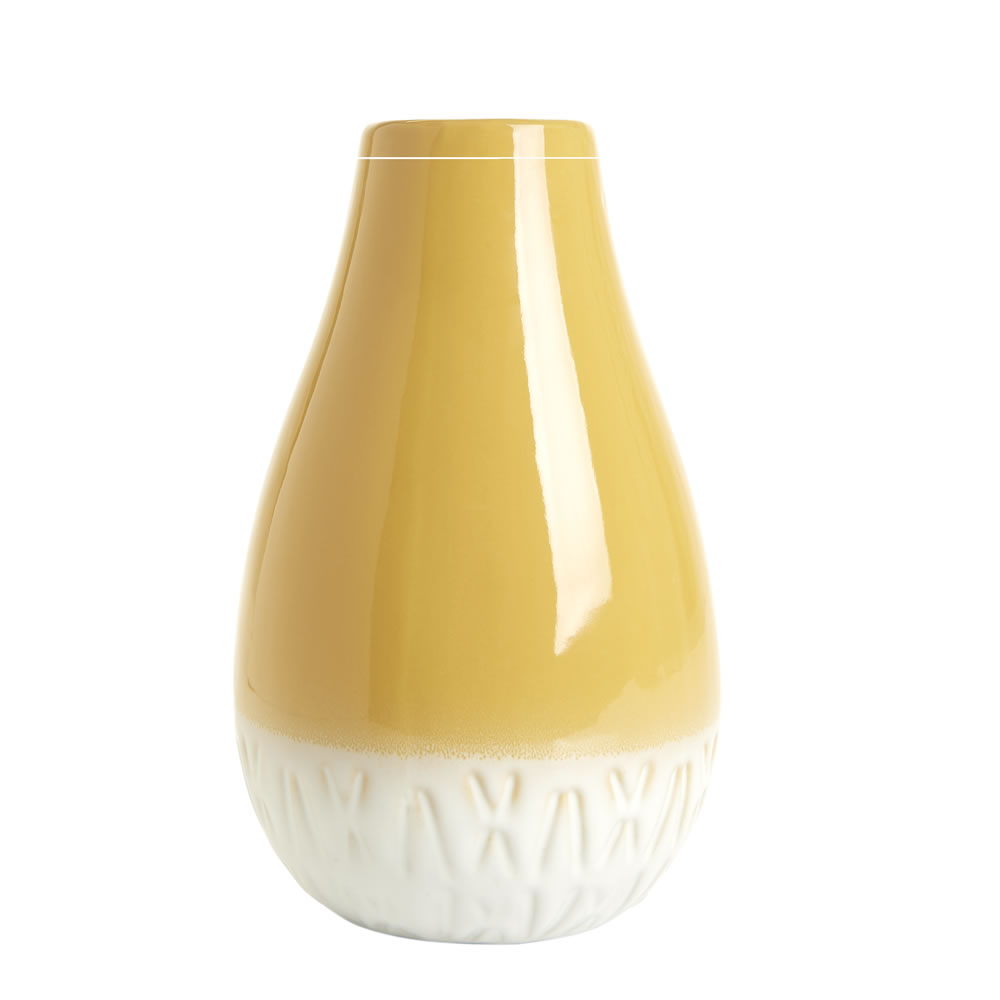 Wilko Ochre Bulbous Vase Image 1