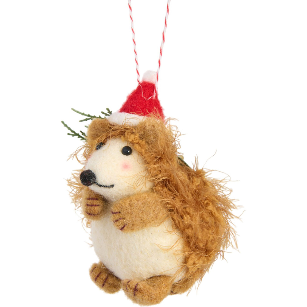 Christmas Hedgehog Hanging Decoration Image 1