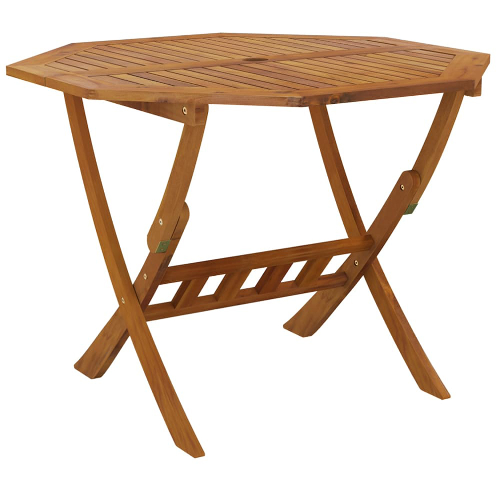 vidaXL Brown Solid Wood Acacia Foldable Octangle Garden Table 90cm Image 2