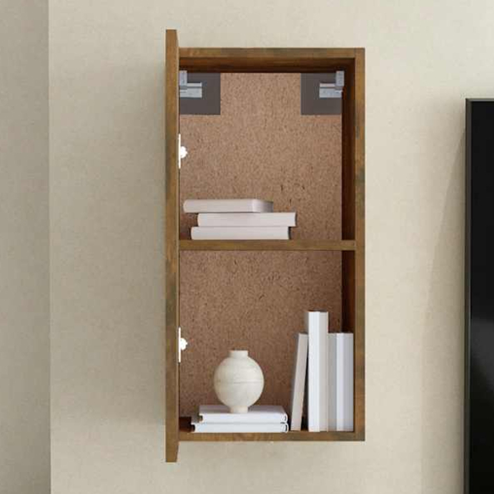 vidaXL Single Door Smoked Oak Wall Mounted TV Cabinet Image 1