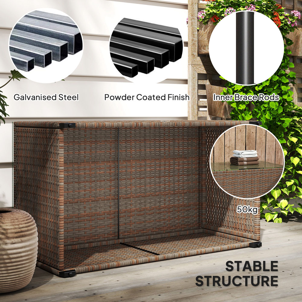 Outsunny Brown Rattan Outdoor Coffee Table Image 7