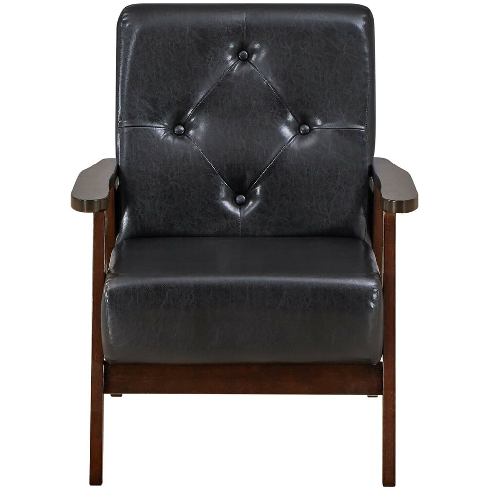 Costway Black PU Leather Accent Sofa Chair Image 3