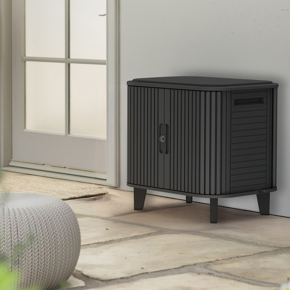 Keter Velo 2 Door Graphite Sliding Storage Cabinet Image 2