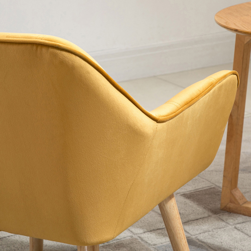 Portland Yellow Velvet Touch Armchair Image 3