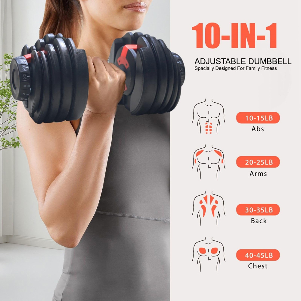 Alivio 10-in-1 Adjustable Dumbbell 24kg Image 9