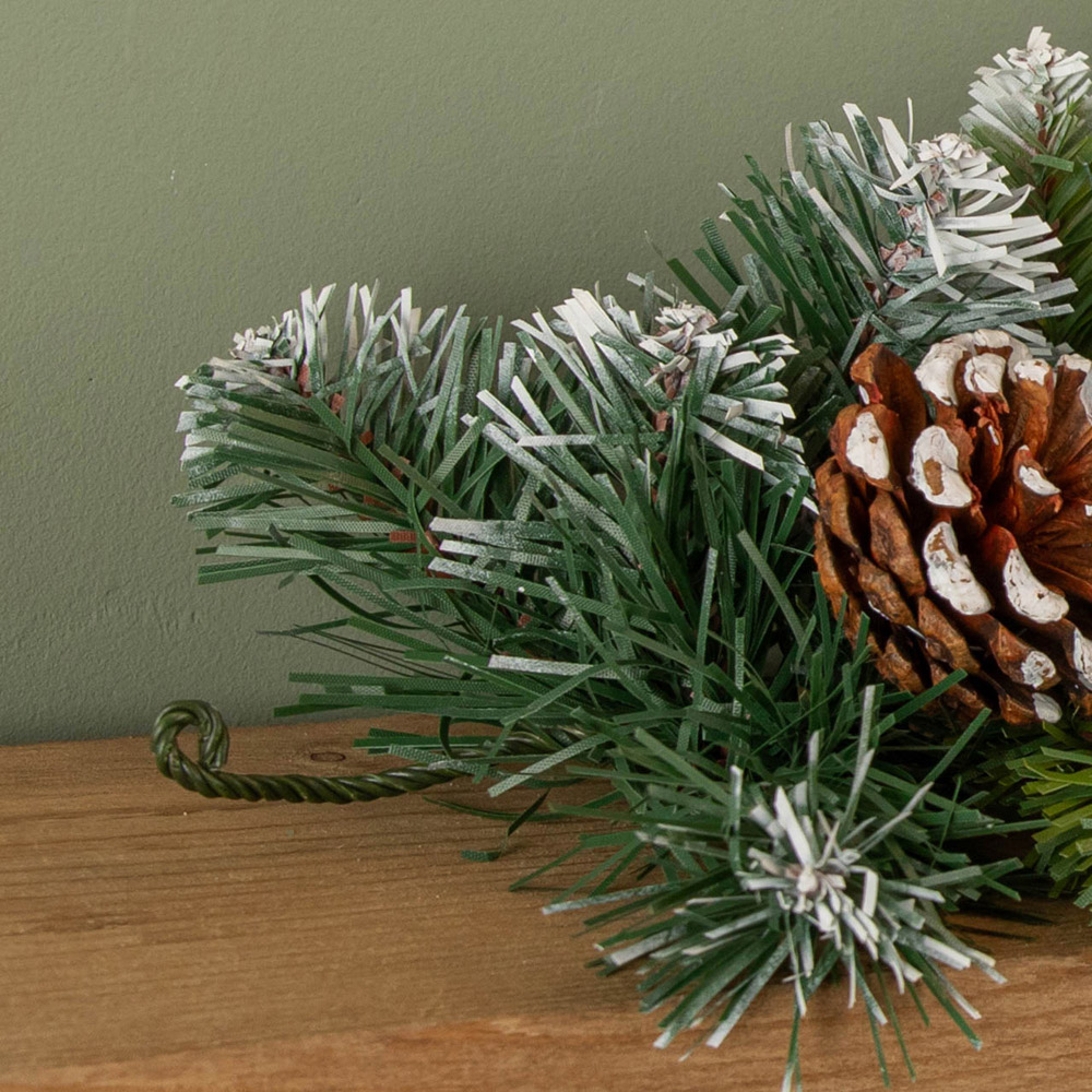 Samuel Alexander Frosted Glacier Christmas Swag with Pinecones 90cm Image 3