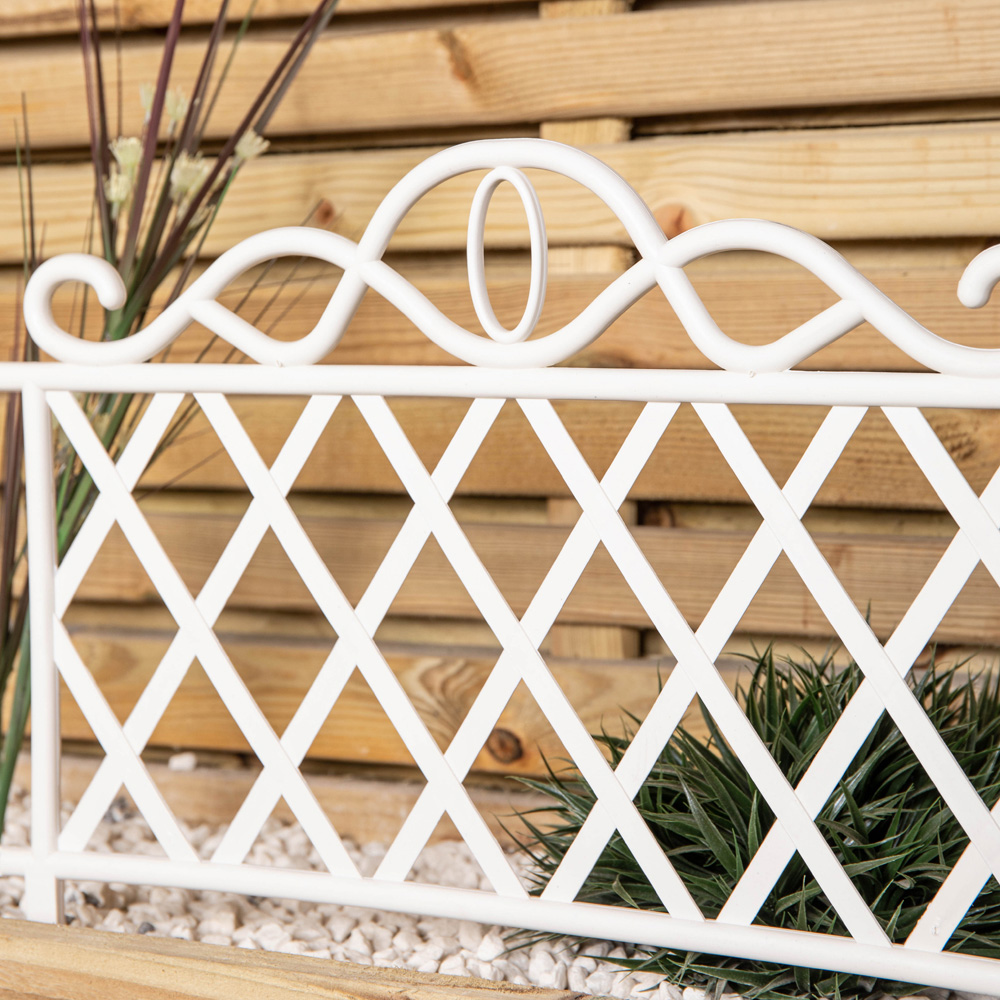 Samuel Alexander 27 x 48cm 12 Pack White Plastic Garden Border Fence Edging Image 5