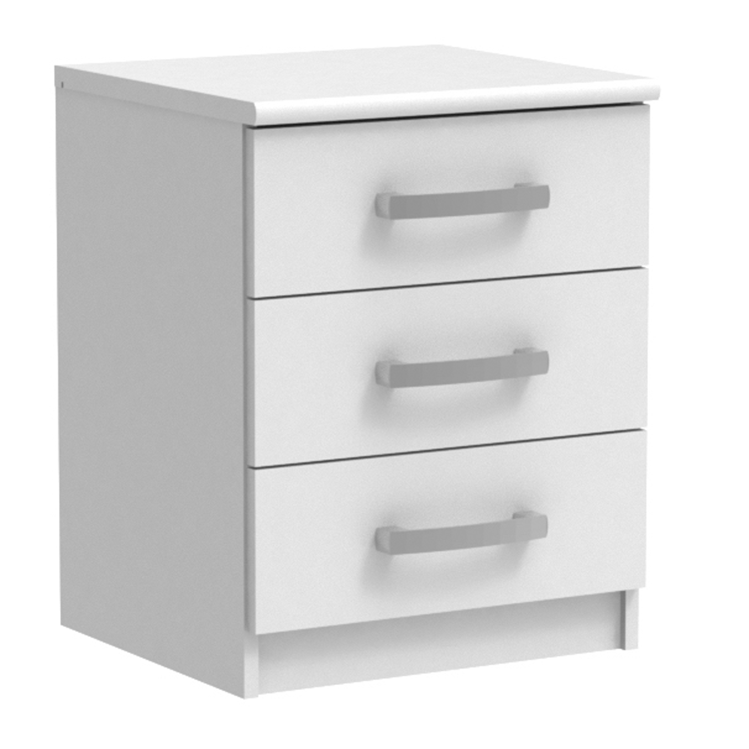 Riviera 3 Drawer White Bedside Table Image