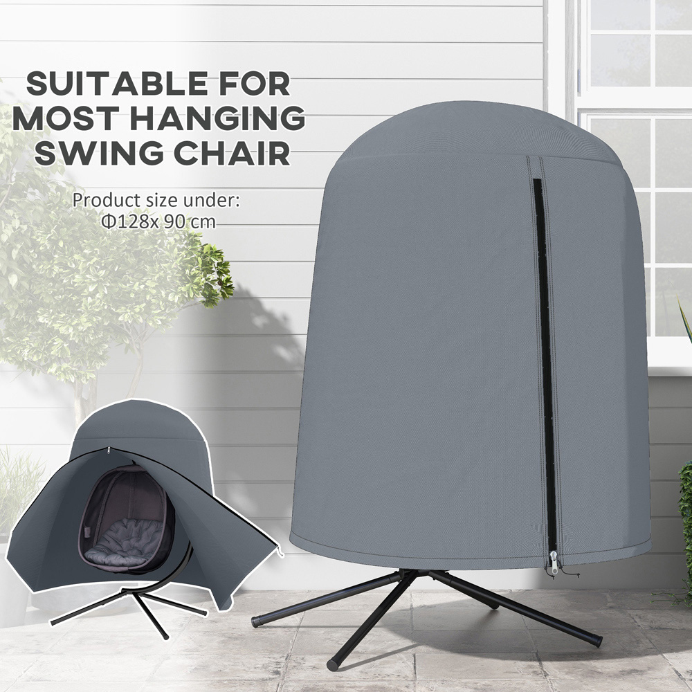Outsunny Grey Hanging Egg Chair Cover 190 x 128cm Image 4