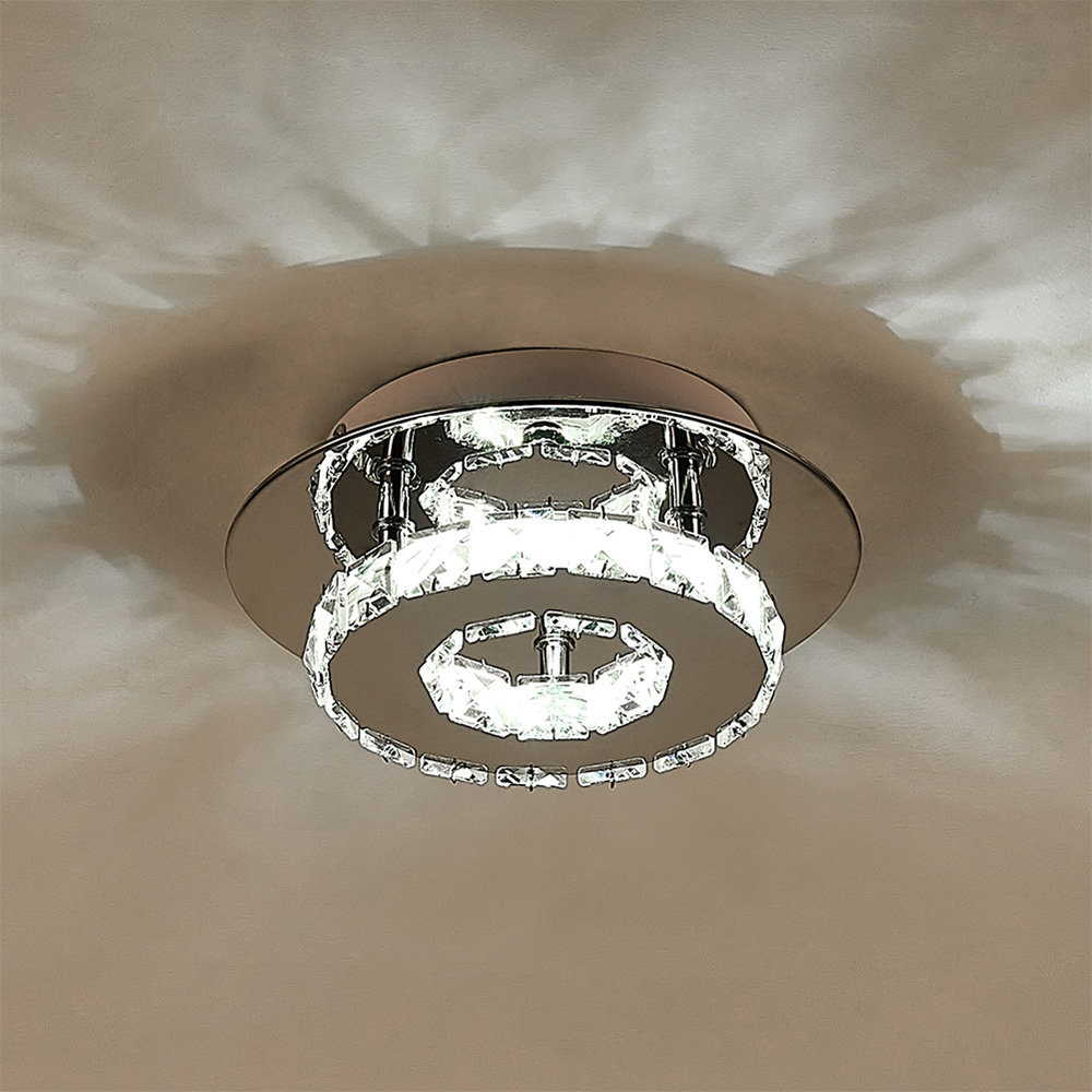 Living and Home 2 Tier Square Crystal LED Ceiling Light Image 5