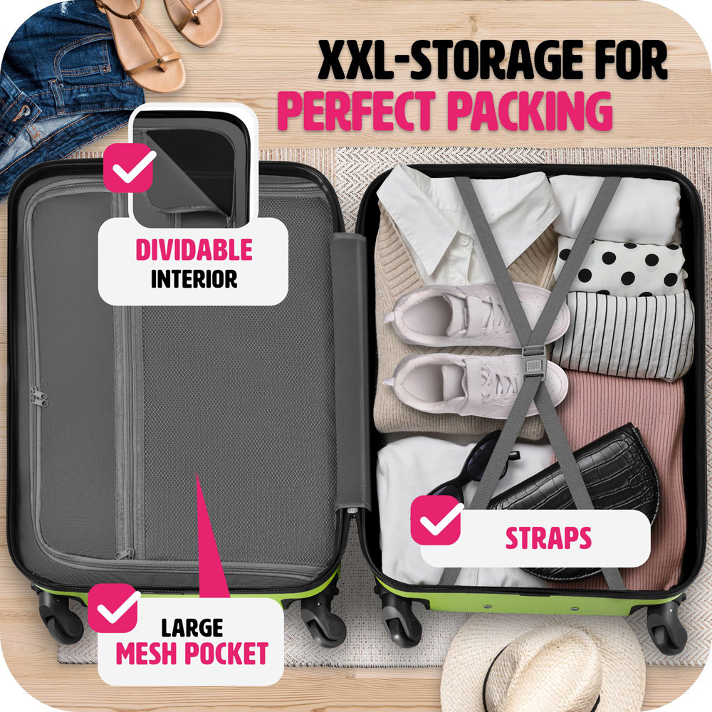Tectake Set of 4 Green Hard Shell Travel Suitcase Set Image 7