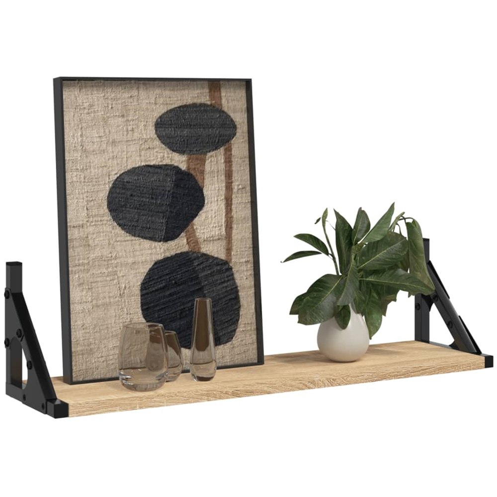 vidaXL 60 x 15 x 15.5cm Set of 2 Sonoma Oak Wall Shelf Image 2