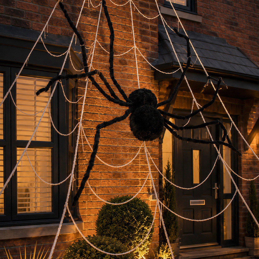 Samuel Alexander Mega Black Spider with Web Outdoor Halloween Decoration 5m Image 4