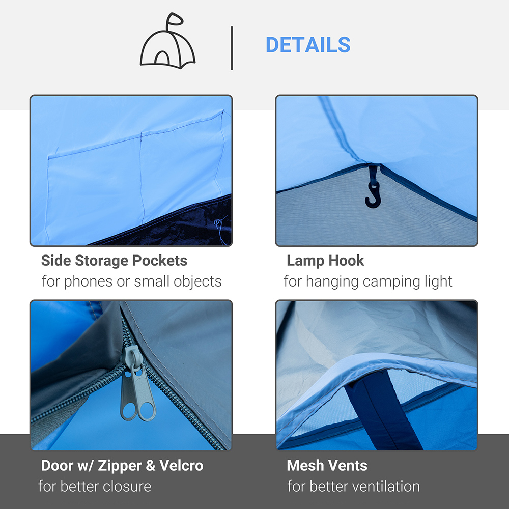 Outsunny 2-3 Person Vestibule Camping Tent Blue Image 6
