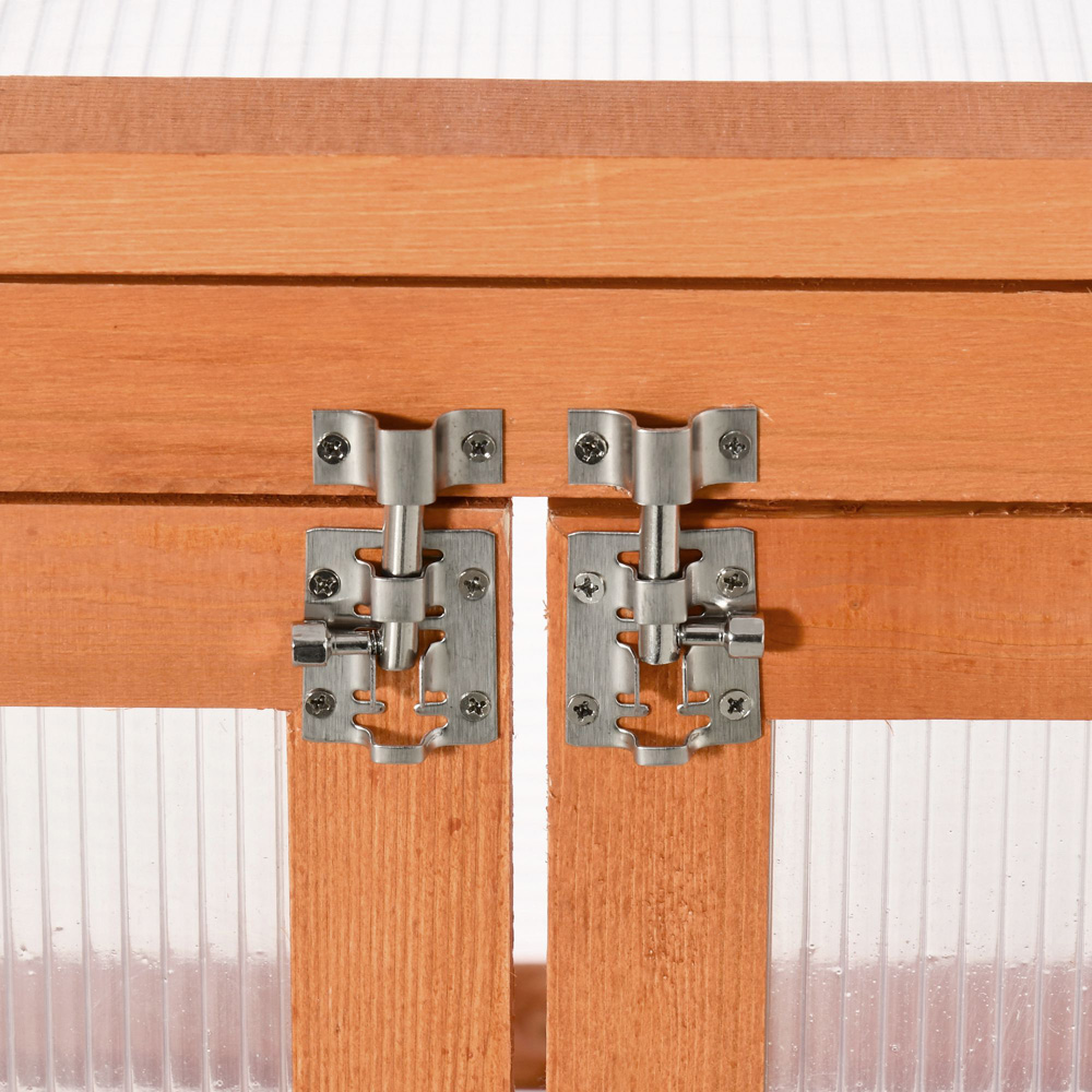 Outsunny 3-Tier Orange Wooden Polycarbonate Cold Frame Image 3
