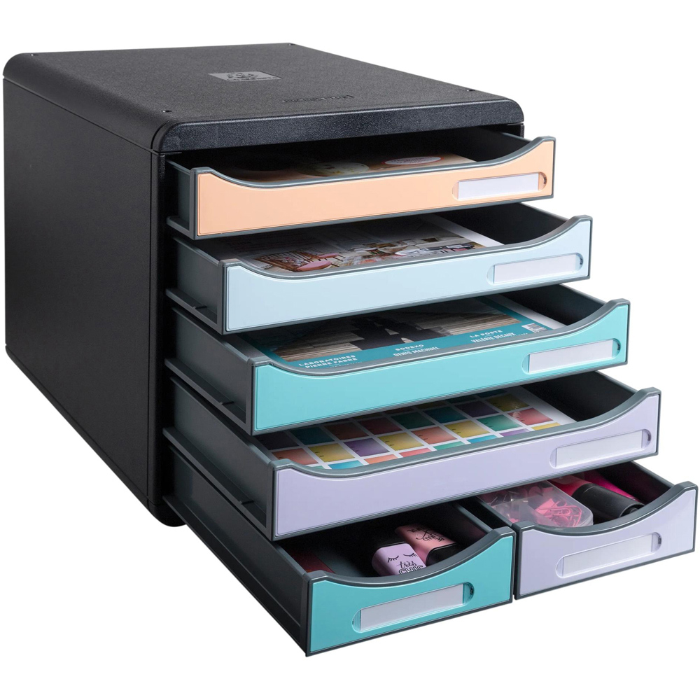 Exacompta Big Box Maxi Aquarel 6 Drawer Multicolour Filing Module Image 6