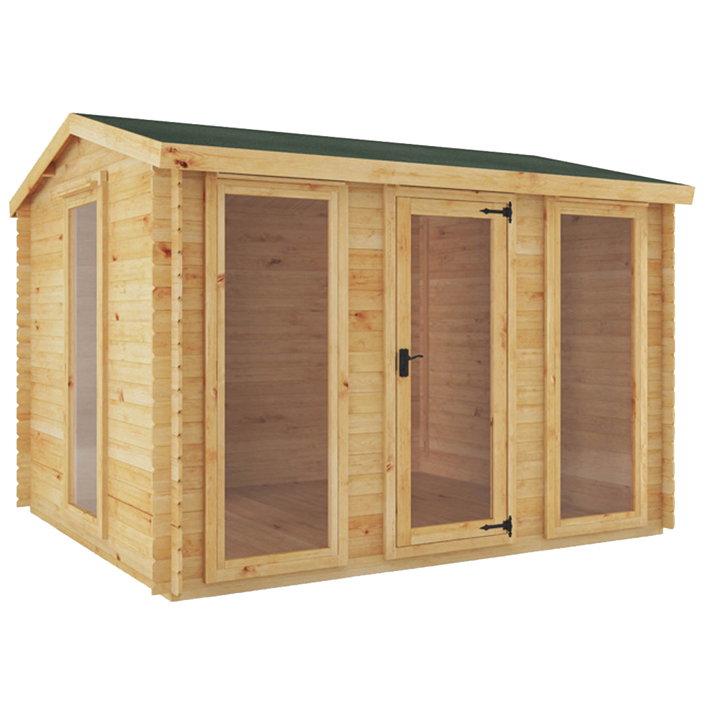 Mercia 11.4 x 9.8ft Wooden Reverse Apex Log Cabin Image 1