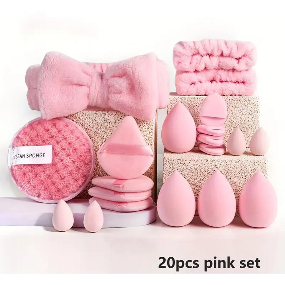 Dyzi Pink 20 Piece Makeup Brush and Beauty Blender Set Image 2