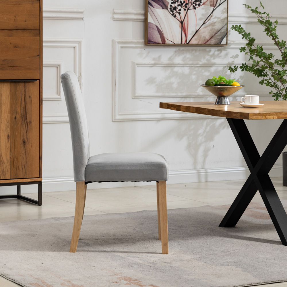 Artemis Home Maiolo Set of 2 Silver Velvet Dining Chair Image 4