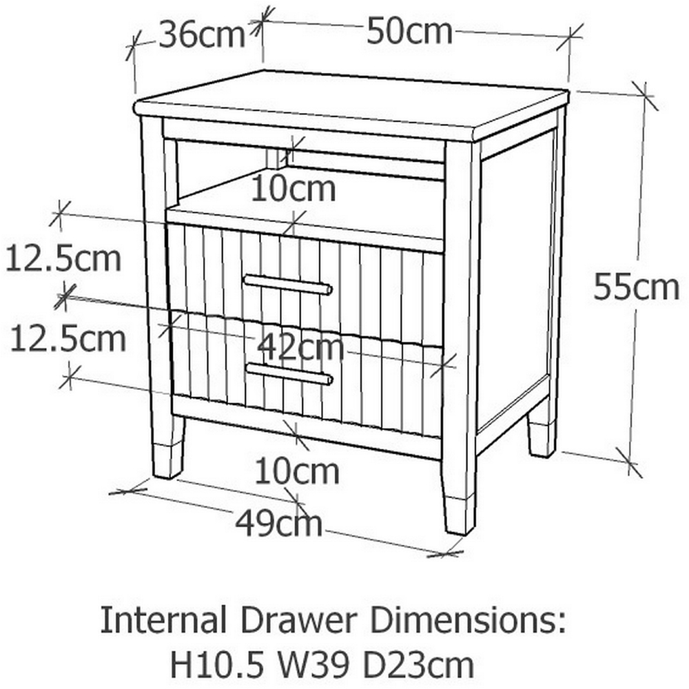 Biasi 2 Drawers Single Shelf White Bedside Table Image 9
