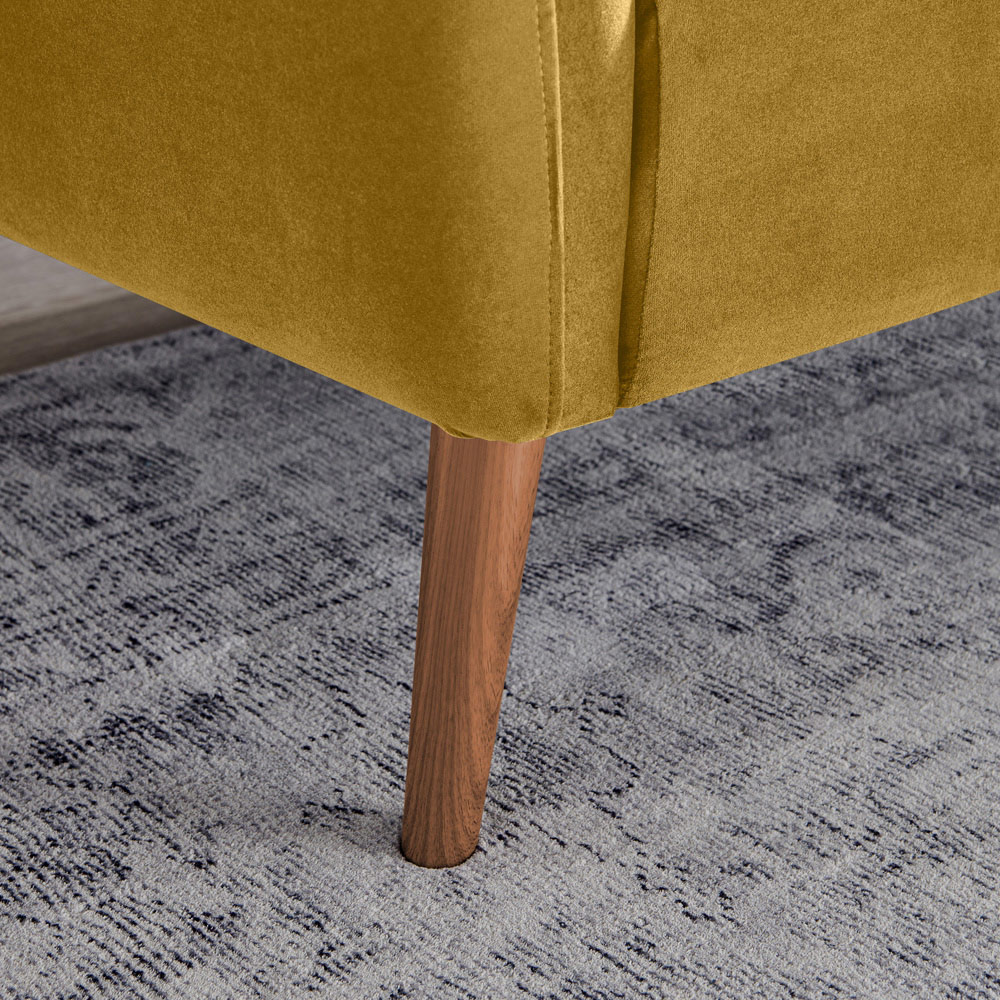 Furniturebox Terry 2 Seater Yellow Velvet Sofa Image 3