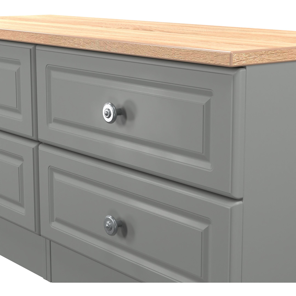 Crowndale Norfolk 4 Drawer Dusk Grey and Bardolino Oak Bed Box Ready Assembled Image 6