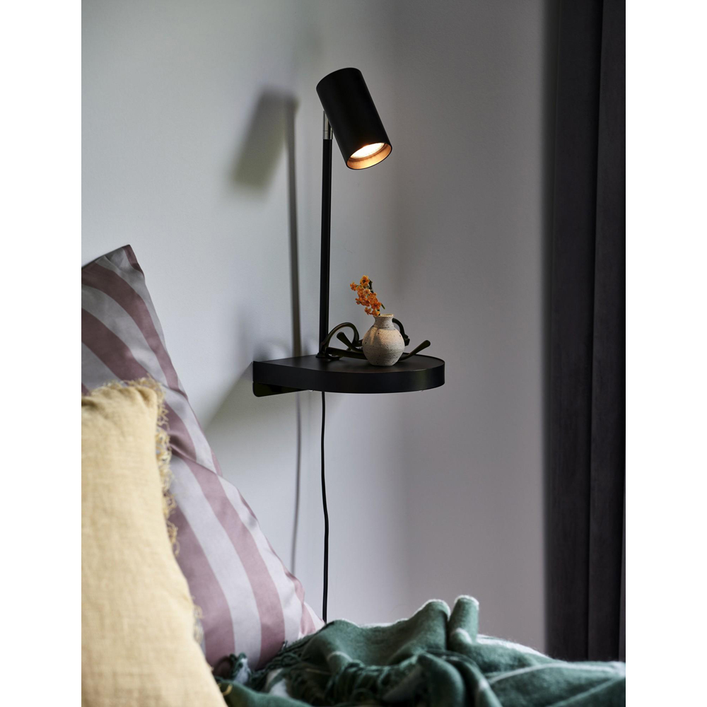 Nordlux Cody Black Wall Lamp with Shelf Image 2