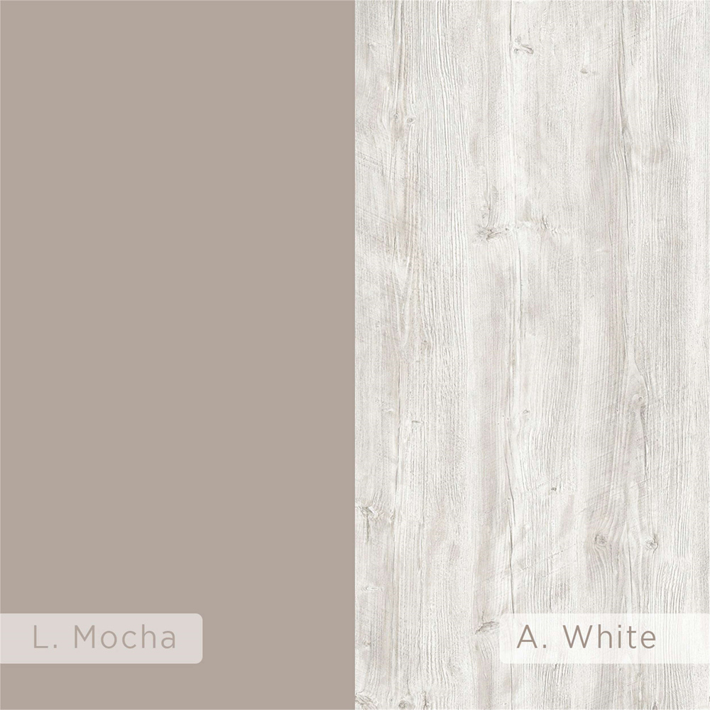 Decortie Ema Ancient White and Mocha Grey Bedside Table Image 6