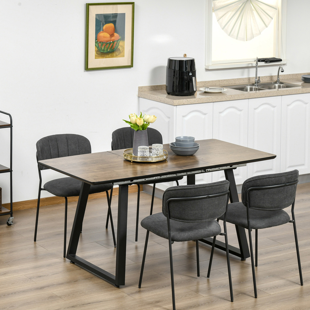 Portland 6 Seater Extendable Dining Table Brown Image 4