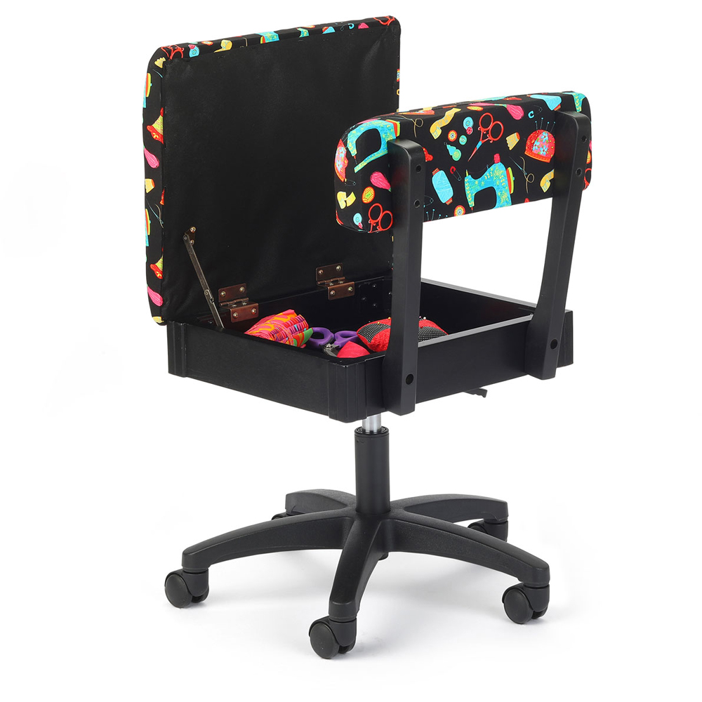 Sewing Online HT2014 Black Sewing Notions Design Hydraulic Sewing Chair with Underseat Storage Image 5